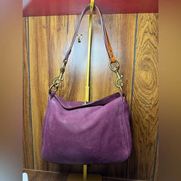 Coach Vintage Chelsea Nubuc Pink and Purple Leather Shoulder Bag - Picture 2 of 9